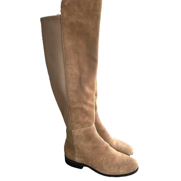 Cole Haan Boots Women's Size 8 B Suede Low Heel Over the Knee Boot Tan Cognac - Picture 5 of 14